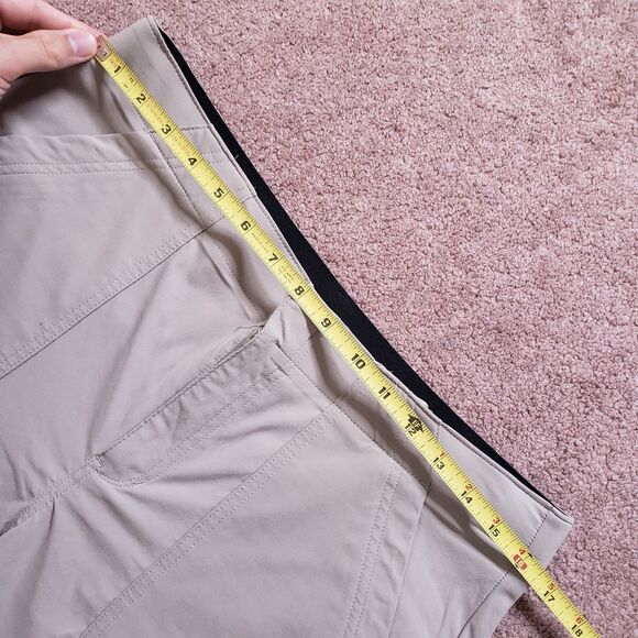 Eddie Bauer Women's Chino Short Slide Pockets Stretch Elastic Waist Siz 12 Beige - Picture 6 of 8